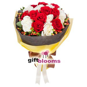White Red Romance Two Dozen Rose to Macau
