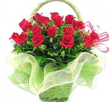 Rose for You Flower Basket to Japan
