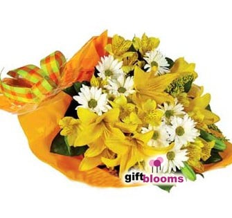 Yellow Charm Bouquet to Japan