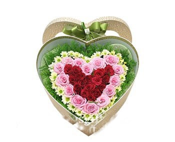 Sweet Heart Flower Box To Korea
