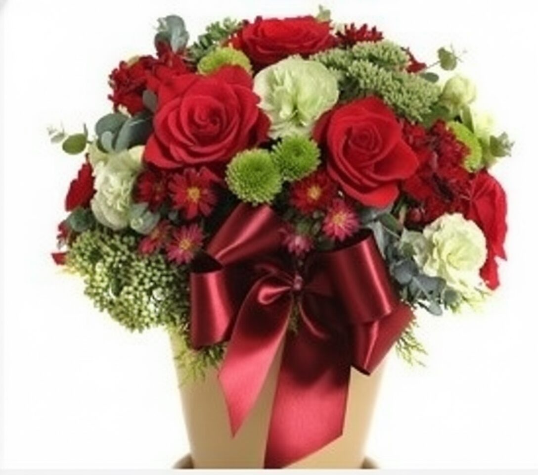 Floral Red Flower Pot to South Korea