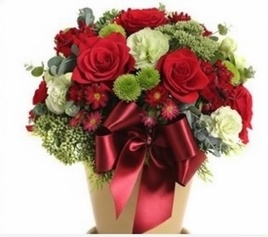 Floral Red Flower Pot to South Korea