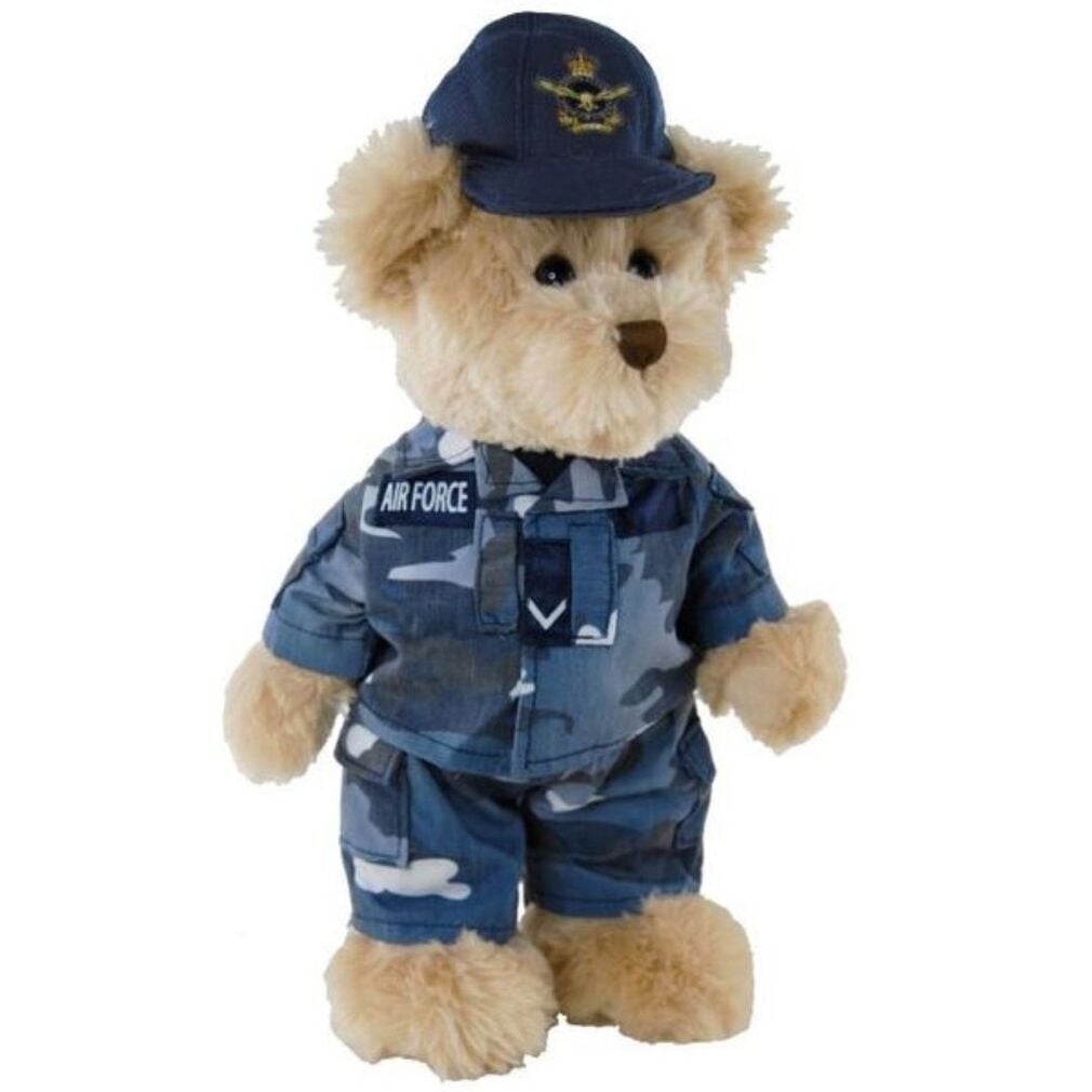 Air Force Teddy Bear Soft Toy dressed in camo - Tic Toc teddies
