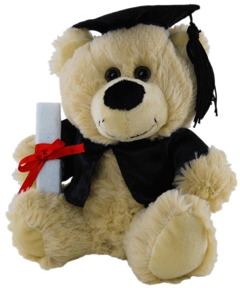 Cream Graduation Bear with hat and scroll by Elka Australia