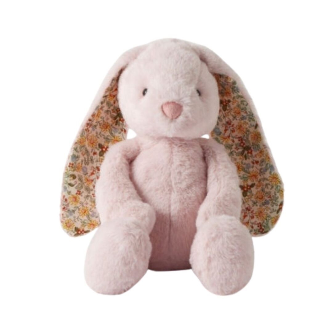 Jiggle and Giggle Floral Pink Bunny Medium Soft PlushToy 35cm