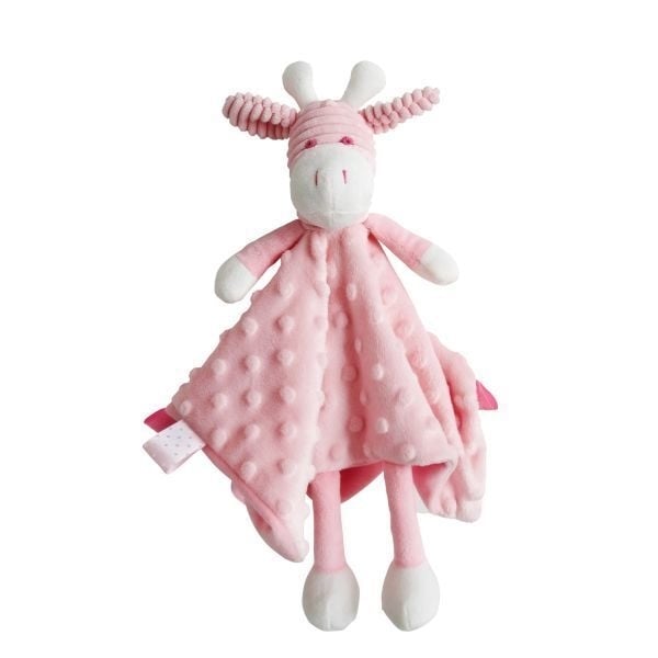Giraffe Baby Comforter Pink Security Blankie soft plush by ES Kids