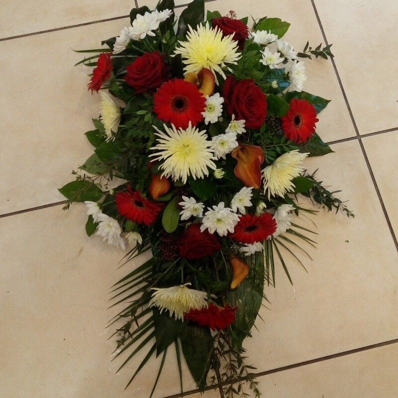 Funeral arrangement in different colours
