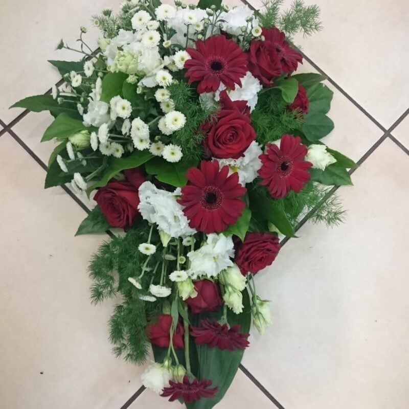 Funeral Arrangement - White With Red