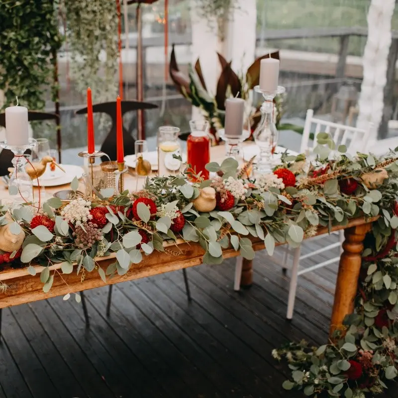 Eucalyptus thread for the new couple's table