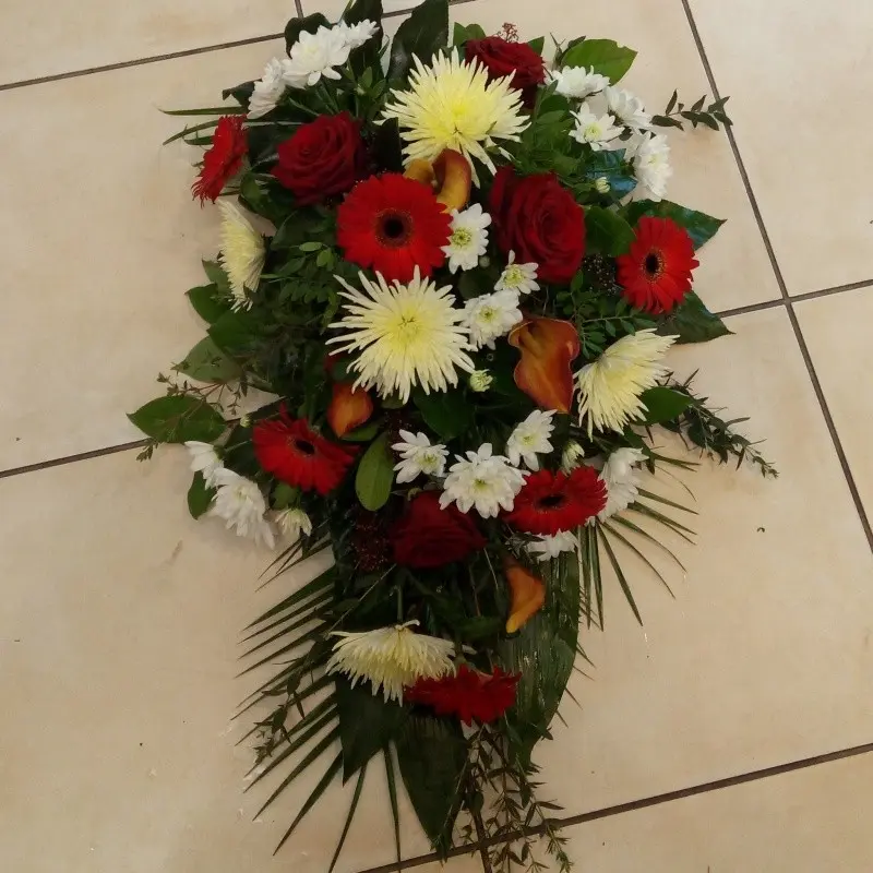 Funeral arrangement in different colours
