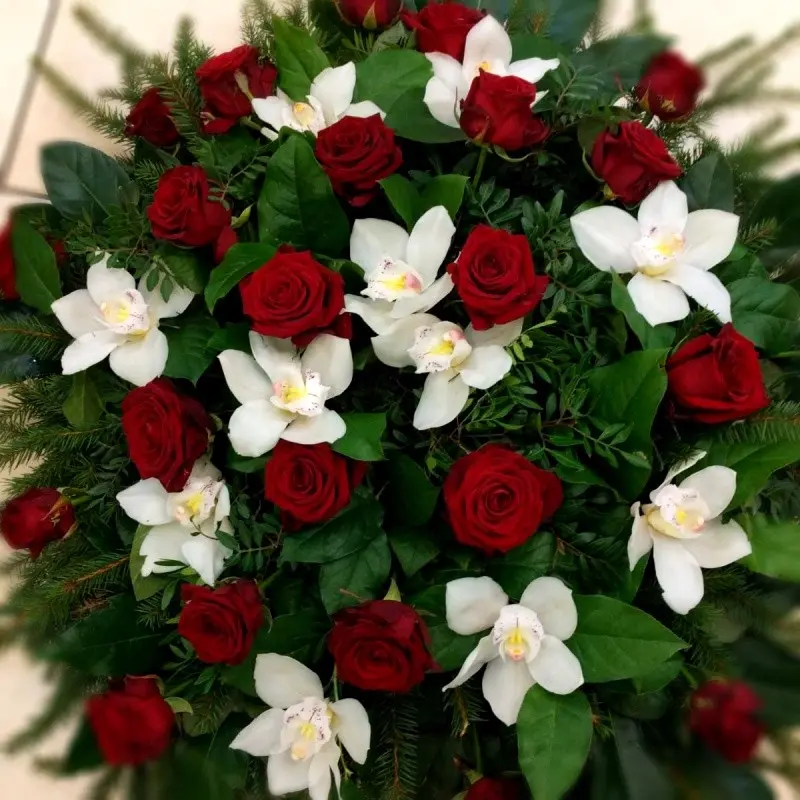 Funeral composition Red and white