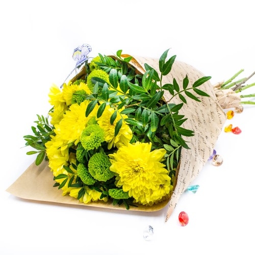 Bright Chrysanthemum Bouquet LenoraInclude