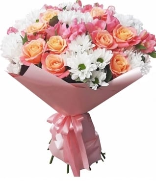 Pink & White Beauty - 3 sizes Bouquet (Small)