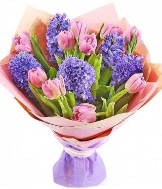 Hyacinths and pink tulips (Small)