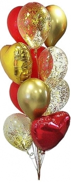 Red & Golden Balloons from 5 to 35 (5 balloons)