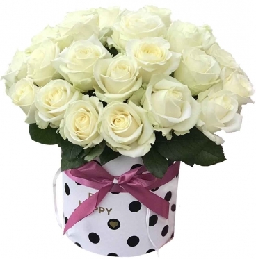 White Roses in a box - from 9 to 51 (9 stems)