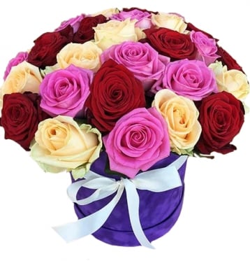 Roses: White, Pink, Red (25 stems)