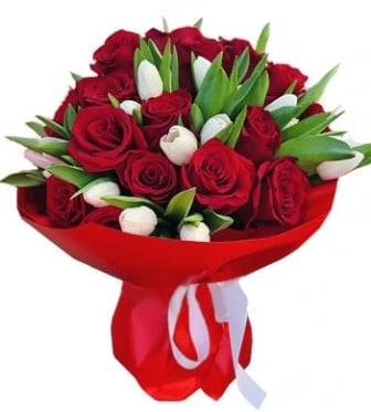 Roses & Tulips - 3 sizes bouquet (Small)