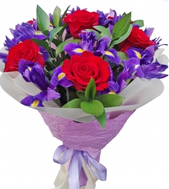 Irises - Red Roses (Small)