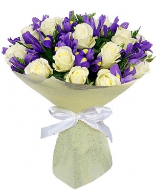 Irises + White Roses (Small)