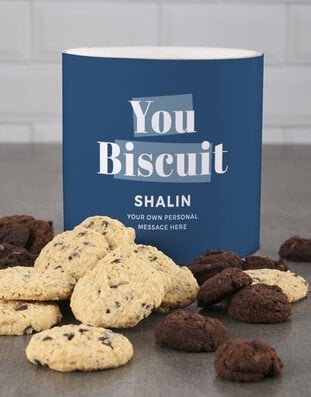 Personalised Blue You Biscuit Tube (Standard)