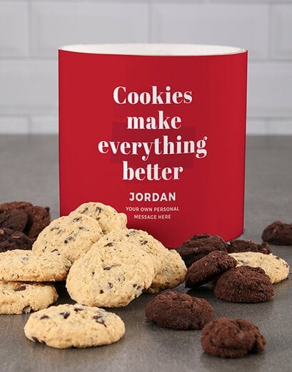 Personalised Red Indulge Cookie Tube (Standard)