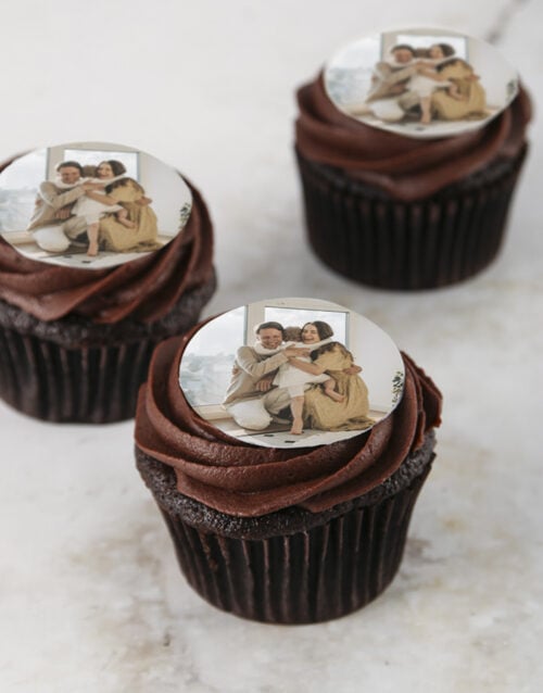 Personalised Chocolate Photo Cupcakes (12)