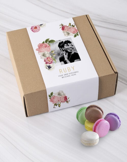 Personalised Flowery Photo Macaroon Box (12)