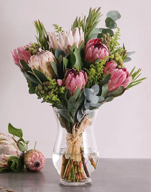 Protea Blooms In A Vase