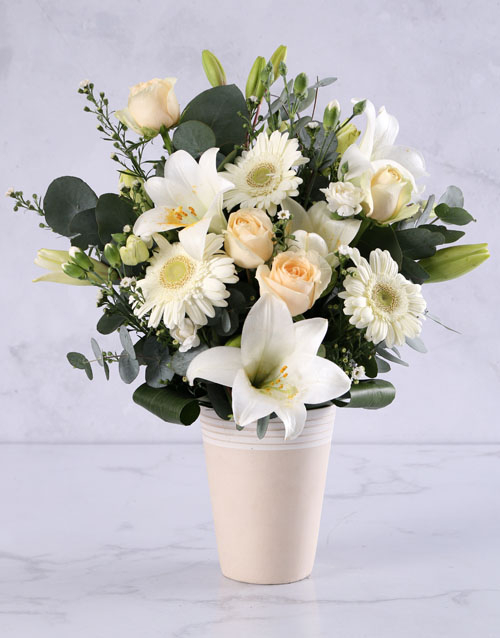 Day Lily And Rose Arrangement