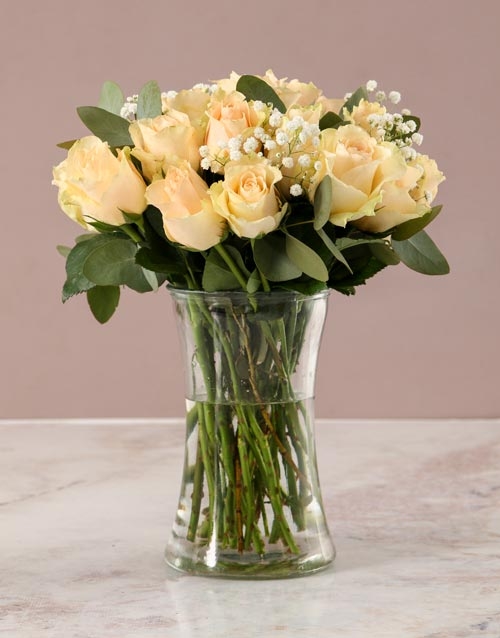 Dreamy Peach Rose Arrangement