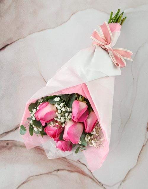 Pretty And Precious Pink Rose Bouquet