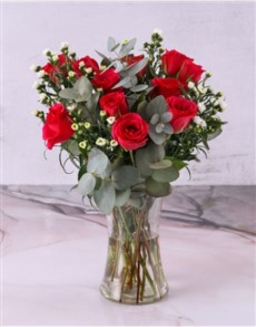 Classic And Charming Cherise Rose Arrangement