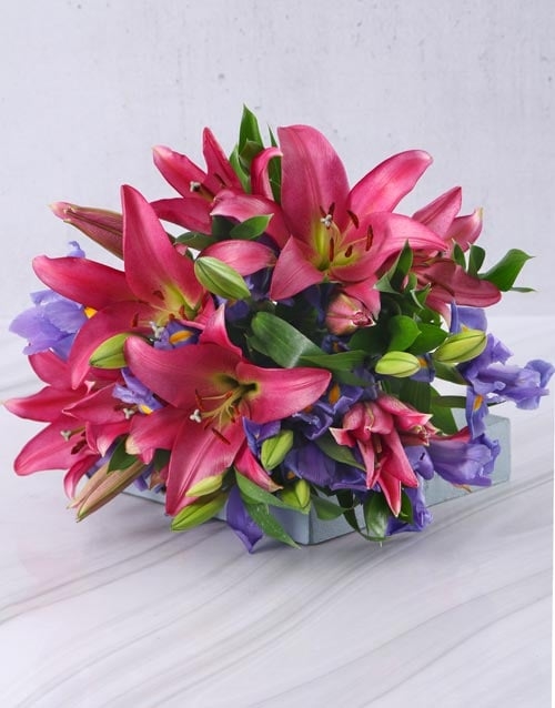Extraordinary Iris And Stargazer Bouquet