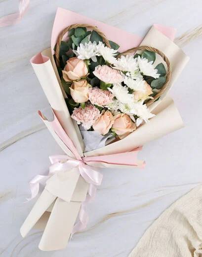 A Heartfelt Mixed Flower Bouquet