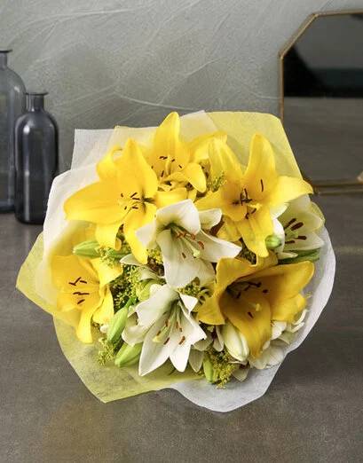Golden Glow Lily Bouquet