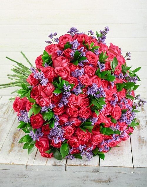 Shades Of Cerise Pink Bouquet (100 Roses)
