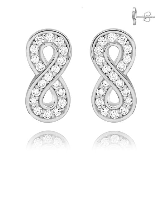 Infinity Pave Stud Earrings