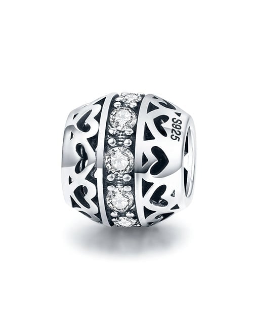 Heart Filigree Round Charm