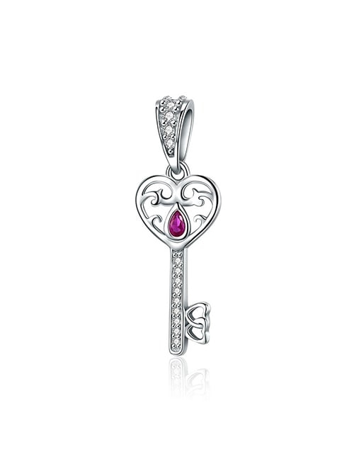 Red Jewel Dangling Key Charm