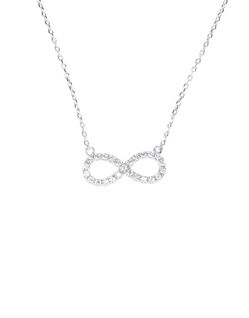 Silver Infinity Pave Necklace