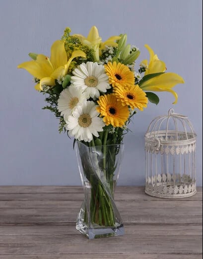 Sunbright Daisies in a Vase