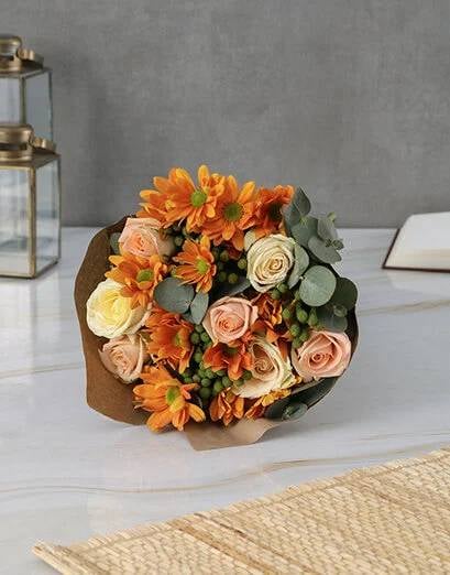 Peaches and Cream Rose Bouquet (Standard)