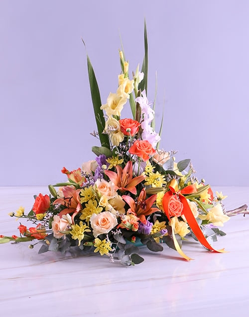 Colourful Gladioli Ikebana Design Arrangement