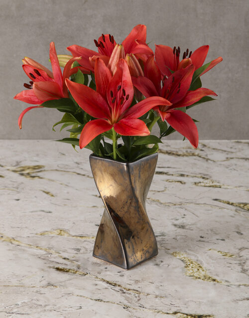 Bronze Goddess Lily Arrangement