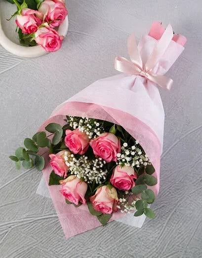 Pristine Pink Rose Bouquet (Standard)