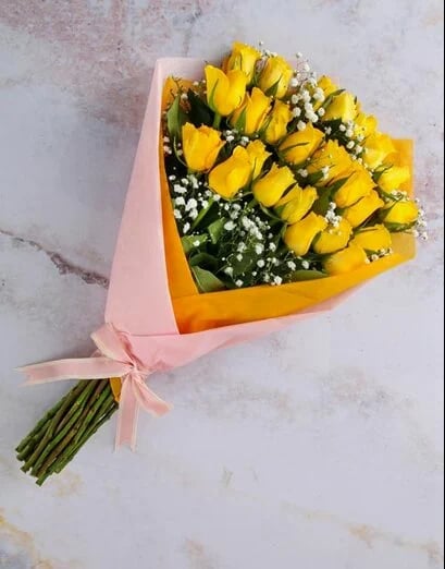 Sensational Yellow Rose Bouquet (12 Roses)