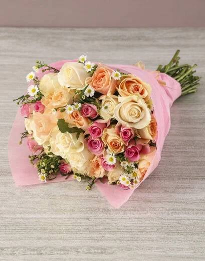 Pastel Rose Symphony Bouquet (24 Roses)
