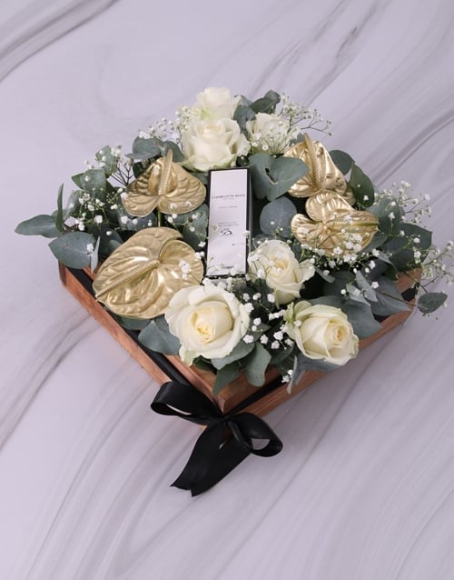Bright As Gold Mixed Florals Arrangement