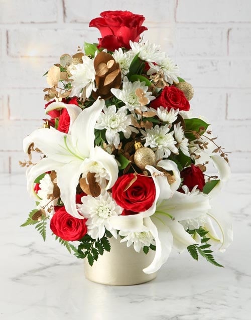 Shades Of Gold Casablanca Lily Festive Tree (Standard)